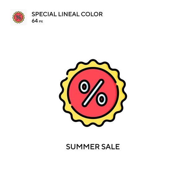 Venta Verano Icono Color Lineal Especial Plantilla Diseño Símbolo Ilustración — Archivo Imágenes Vectoriales