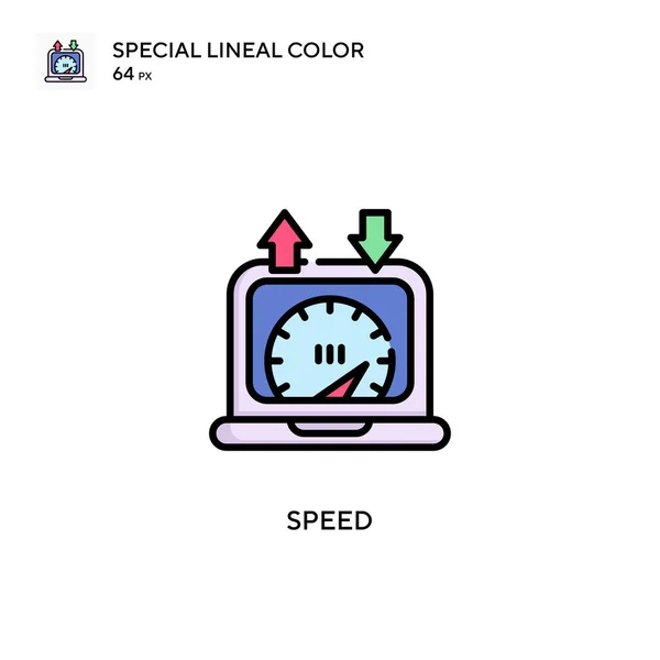 Speed Icono Color Lineal Especial Plantilla Diseño Símbolo Ilustración Para — Vector de stock