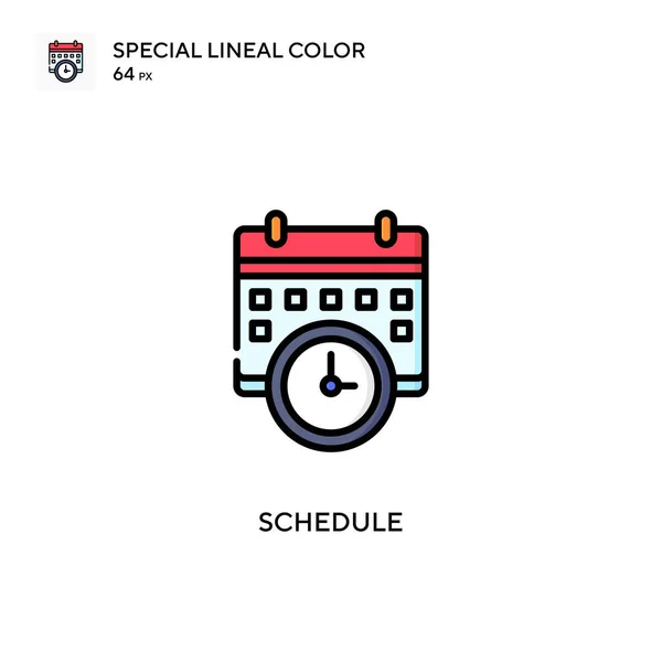 Расписание Специальный Цвет Иконки Шаблон Оформления Символов Иллюстрации Веб Мобильного — стоковый вектор