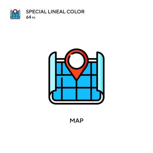 Mapa Specjalna Ikona Koloru Linii Wzór Symbolu Ilustracji Dla Mobilnego — Wektor stockowy
