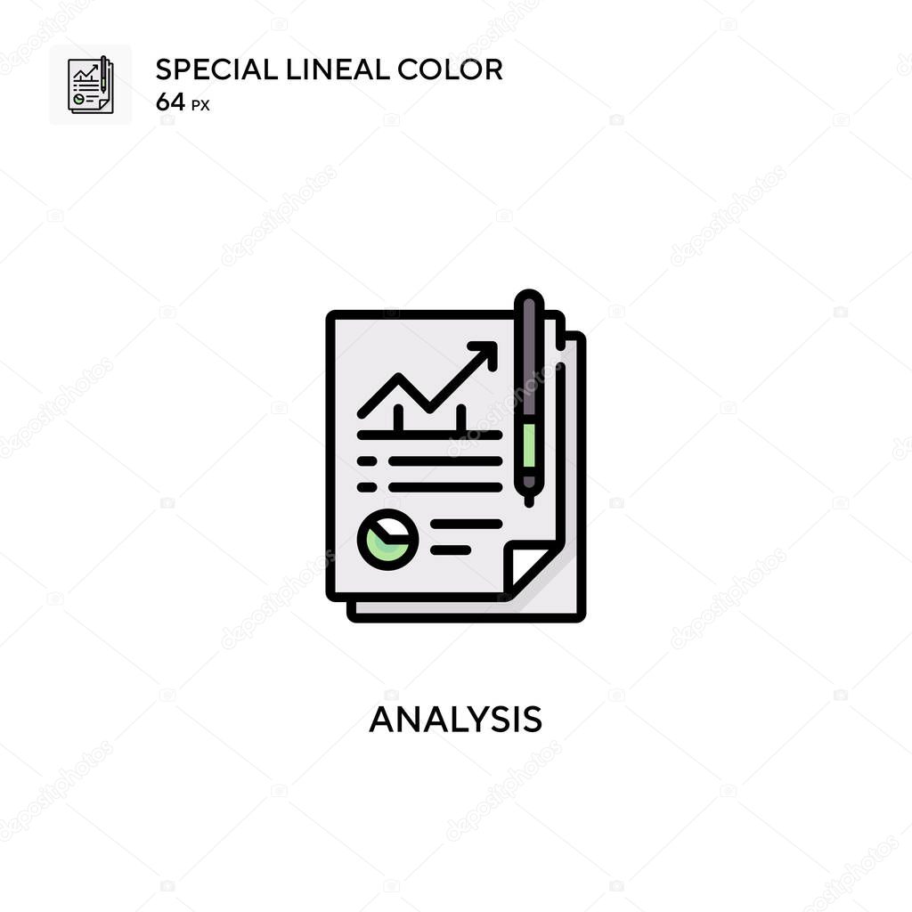 Analysis Special lineal color icon. Illustration symbol design template for web mobile UI element. Perfect color modern pictogram on editable stroke.