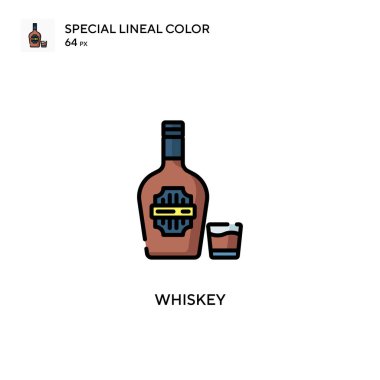 Whiskey Special Lineal renk ikonu. Web mobil UI ögesi için resimleme sembolü tasarım şablonu. Düzenlenebilir vuruş üzerine mükemmel renk modern pictogram.