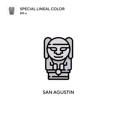 San Agustin Özel Renk Simgesi. Web mobil UI ögesi için resimleme sembolü tasarım şablonu. Düzenlenebilir vuruş üzerine mükemmel renk modern pictogram.