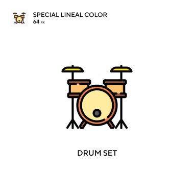 Drum özel çizgi renk simgesi ayarladı. Web mobil UI ögesi için resimleme sembolü tasarım şablonu. Düzenlenebilir vuruş üzerine mükemmel renk modern pictogram.