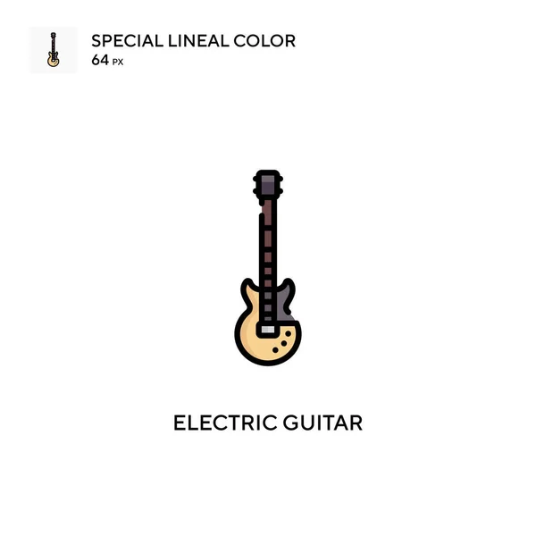 Elektrische Gitaar Speciale Lineal Kleur Icoon Illustratie Symbool Ontwerp Sjabloon — Stockvector