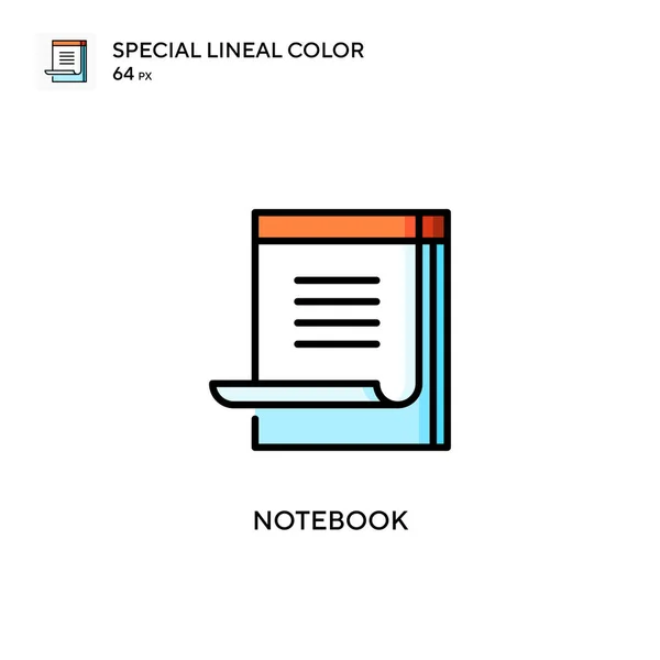 Notebook Különleges Lineáris Szín Ikon Illusztráció Szimbólum Design Sablon Web — Stock Vector