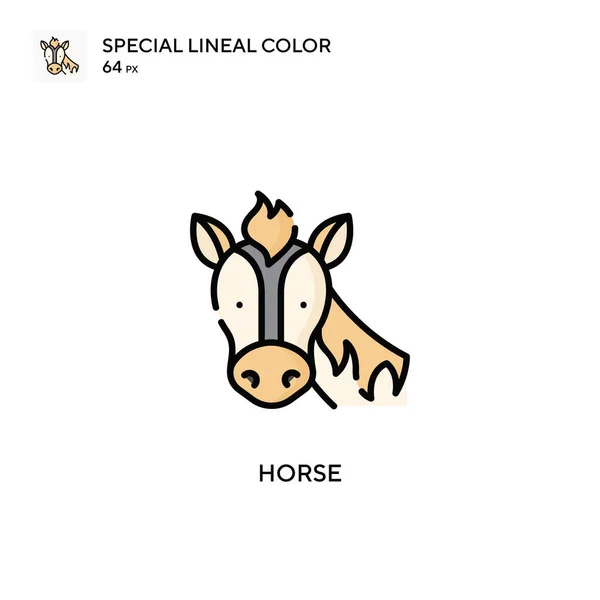 Cheval Spécial Lineal Icône Couleur Modèle Conception Symbole Illustration Pour — Image vectorielle