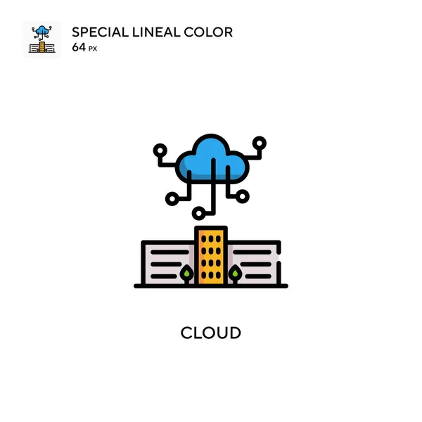 Chmura Specjalna Ikona Koloru Linii Wzór Symbolu Ilustracji Dla Mobilnego — Wektor stockowy