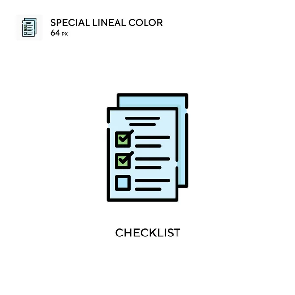 Lista Verificação Ícone Cor Linear Especial Modelo Design Símbolo Ilustração — Vetor de Stock