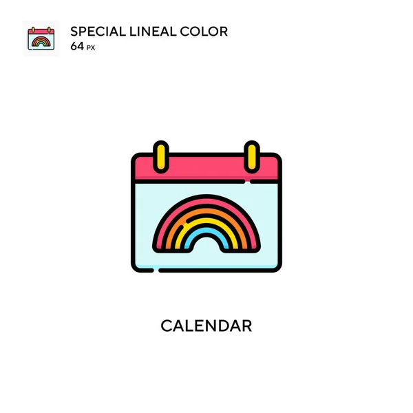 Календарь Специальный Цвет Иконки Шаблон Оформления Символов Иллюстрации Веб Мобильного — стоковый вектор