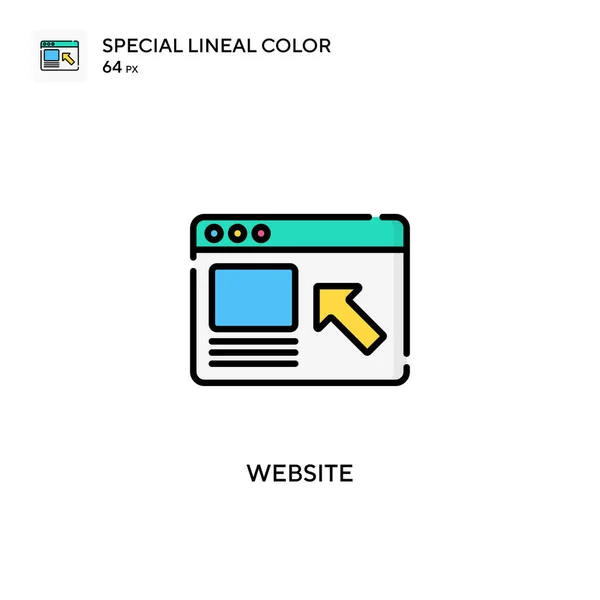 Sitio Web Icono Color Lineal Especial Plantilla Diseño Símbolo Ilustración — Vector de stock