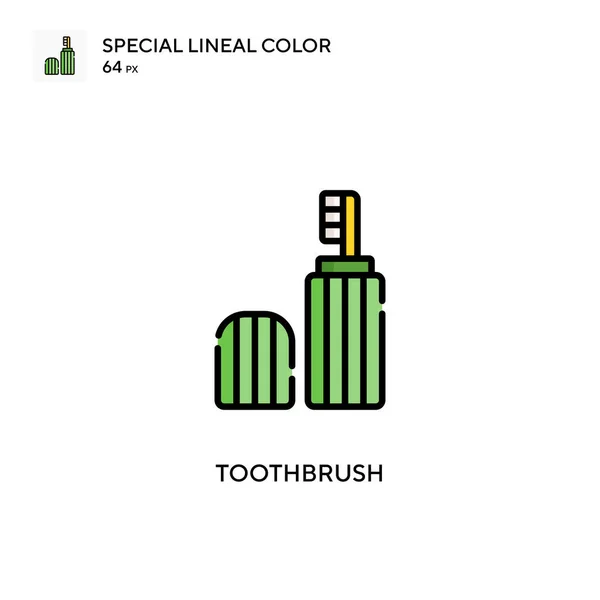 Cepillo Dientes Icono Especial Color Lineal Plantilla Diseño Símbolo Ilustración — Archivo Imágenes Vectoriales