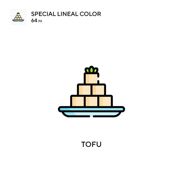 Tofu Speciální Ikona Lineární Barvy Šablona Návrhu Symbolu Ilustrace Pro — Stockový vektor