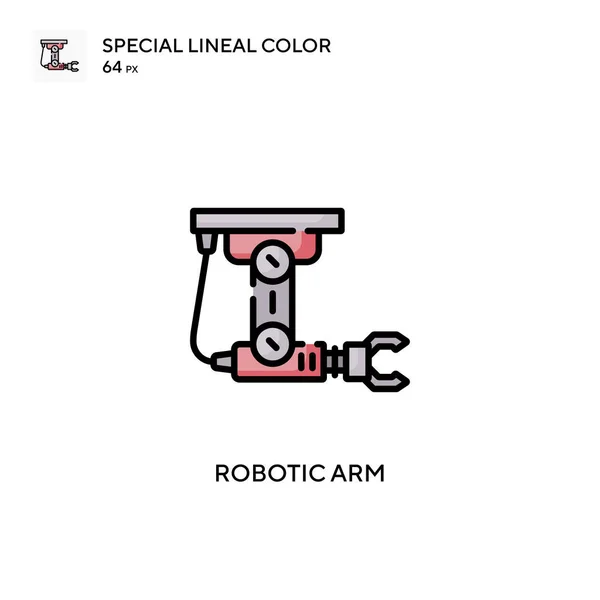 Brazo Robótico Icono Especial Color Lineal Plantilla Diseño Símbolo Ilustración — Vector de stock