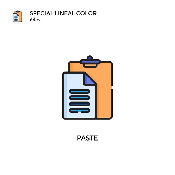 Pegado Icono Especial Color Lineal Plantilla Diseño Símbolo Ilustración Para — Vector de stock