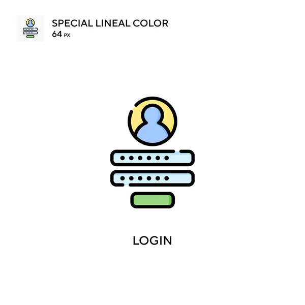 Login Icono Especial Color Lineal Plantilla Diseño Símbolo Ilustración Para — Archivo Imágenes Vectoriales