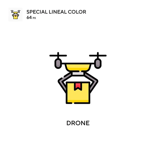 Drone Ícone Cor Linear Especial Modelo Design Símbolo Ilustração Para — Vetor de Stock