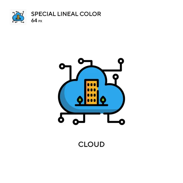 Cloud Special Lineáris Szín Ikon Illusztráció Szimbólum Design Sablon Web — Stock Vector
