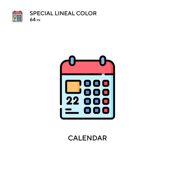 Calendar Special Lineal Color Icon Illustration Symbol Design Template Web — Stock Vector