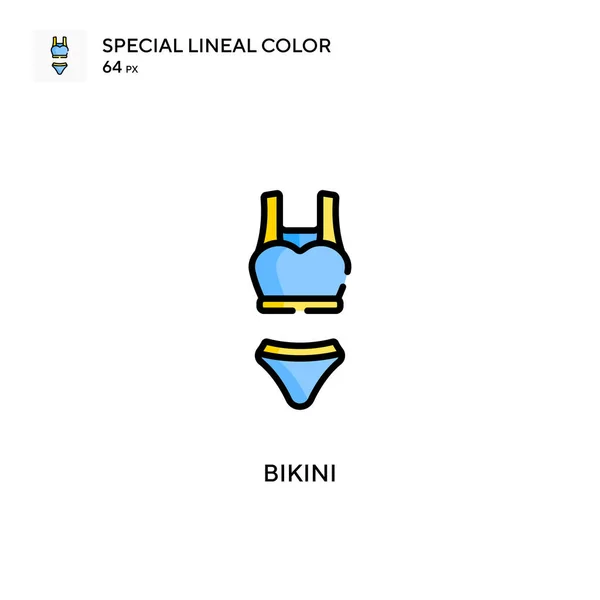 Bikini Különleges Lineáris Szín Ikon Illusztráció Szimbólum Design Sablon Web — Stock Vector