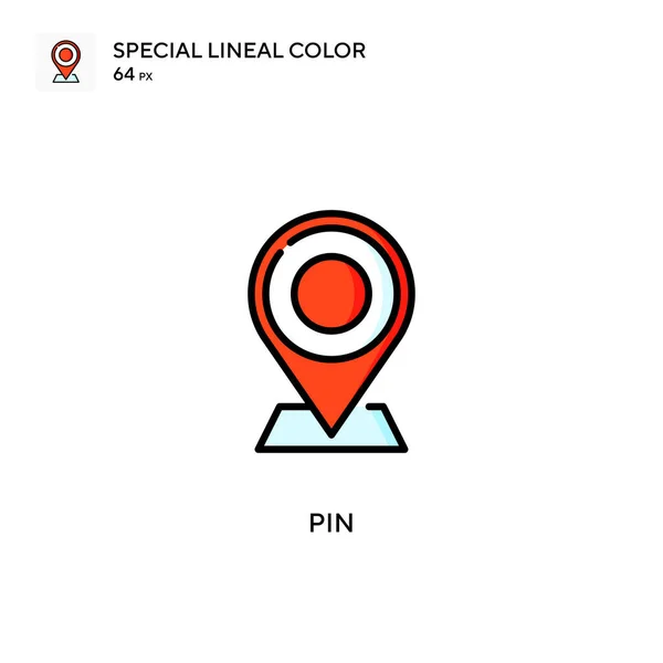 Pin Különleges Lineáris Szín Ikon Illusztráció Szimbólum Design Sablon Web — Stock Vector