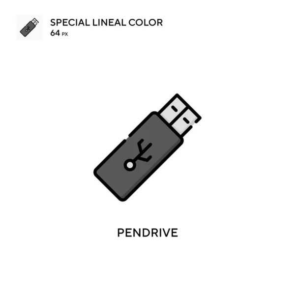 Pendrive Icône Couleur Linéaire Spéciale Modèle Conception Symbole Illustration Pour — Image vectorielle