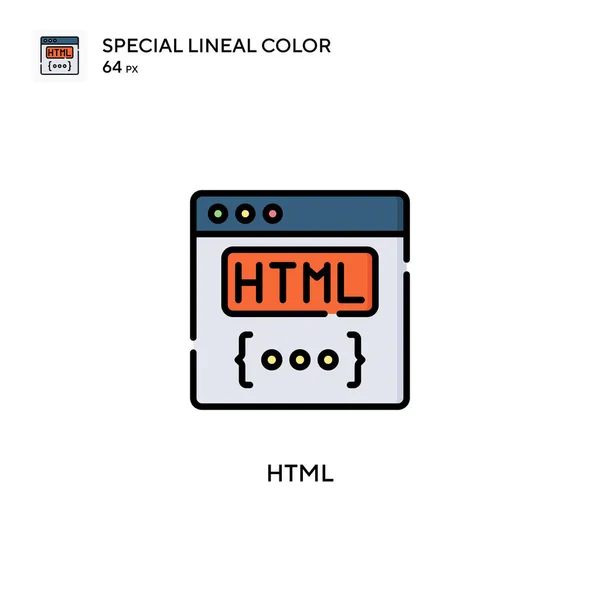 Html Icône Spéciale Couleur Linéaire Modèle Conception Symbole Illustration Pour — Image vectorielle