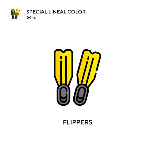 Flippers Ícone Cor Linear Especial Modelo Design Símbolo Ilustração Para —  Vetores de Stock