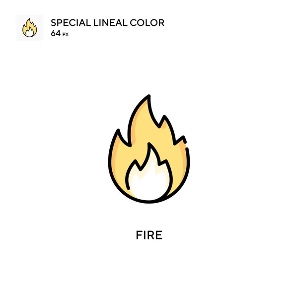 Tűz Speciális Lineáris Szín Ikon Illusztráció Szimbólum Design Sablon Web — Stock Vector