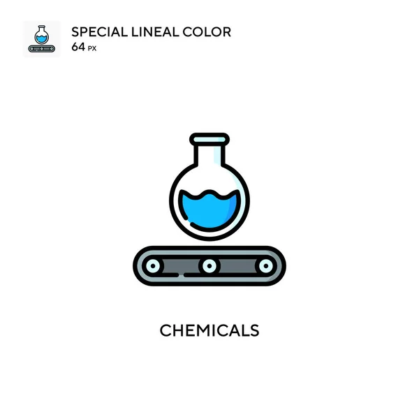 Productos Químicos Icono Especial Color Lineal Plantilla Diseño Símbolo Ilustración — Vector de stock