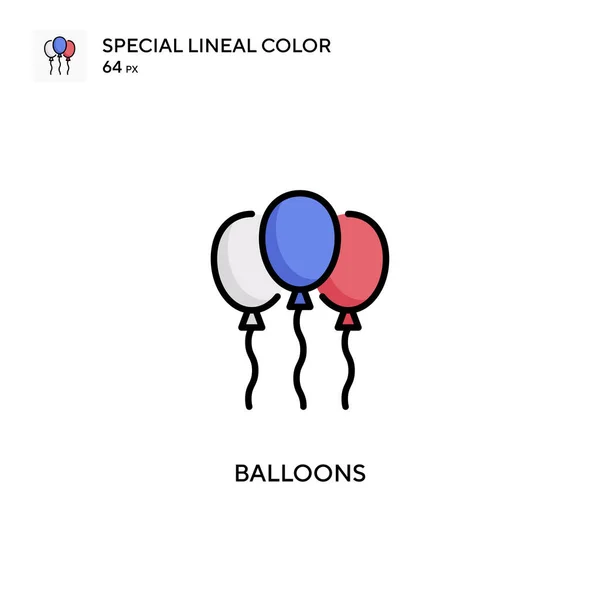 Globos Icono Especial Color Lineal Plantilla Diseño Símbolo Ilustración Para — Archivo Imágenes Vectoriales