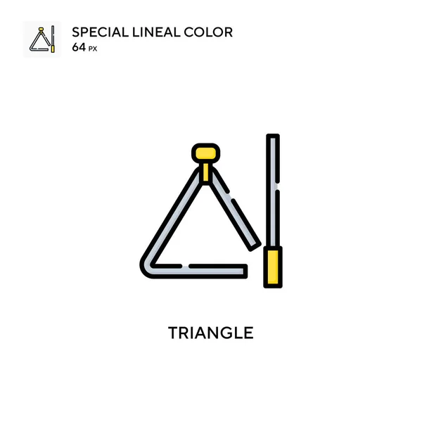 Triângulo Ícone Cor Linear Especial Modelo Design Símbolo Ilustração Para — Vetor de Stock