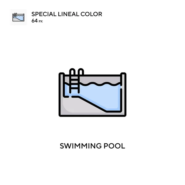 Piscina Speciale Icona Colore Lineare Illustrazione Modello Design Simbolo Elemento — Vettoriale Stock