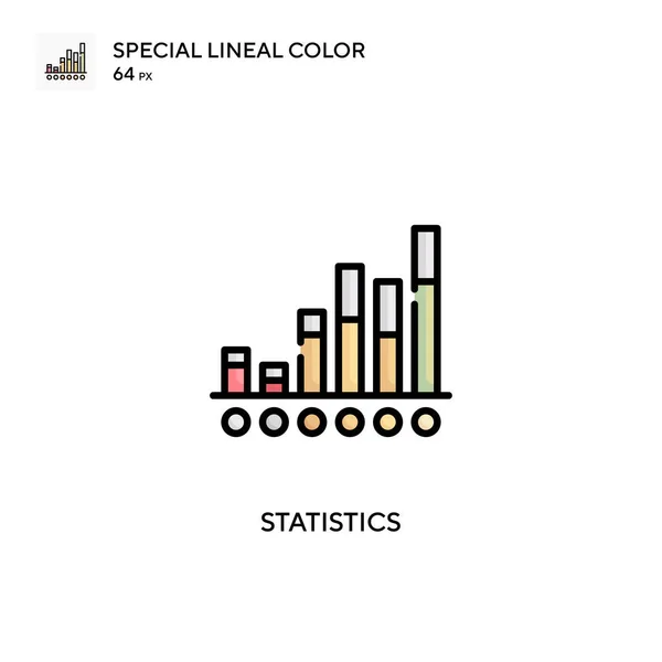 Estatística Ícone Cor Linear Especial Modelo Design Símbolo Ilustração Para — Vetor de Stock