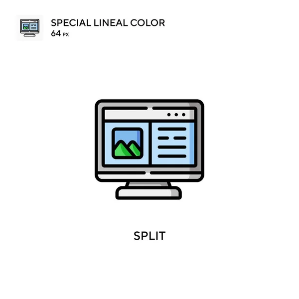 Split Icône Spéciale Couleur Linéaire Modèle Conception Symbole Illustration Pour — Image vectorielle
