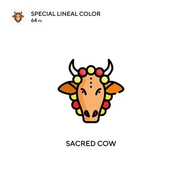 Священная Корова Специальный Цвет Иконки Шаблон Оформления Символов Иллюстрации Веб — стоковый вектор