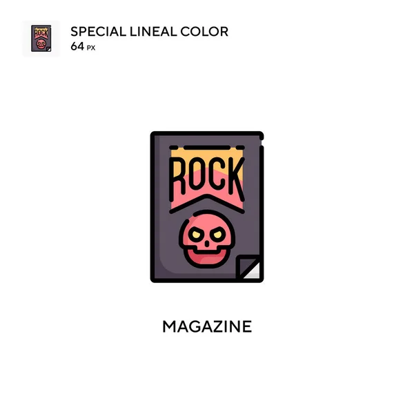 Revista Especial Icono Color Lineal Plantilla Diseño Símbolo Ilustración Para — Vector de stock