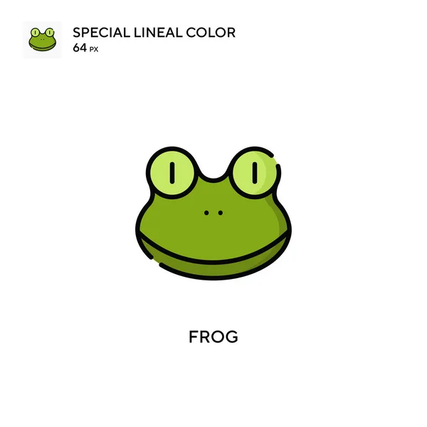 Frog Special Lineal Color Icon 입니다 디자인 모바일 요소를 템플릿 — 스톡 벡터