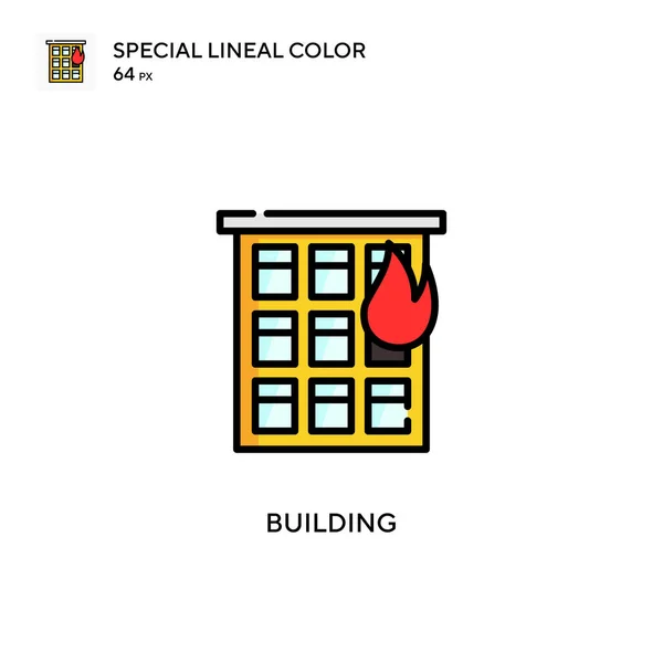 Épület Speciális Lineáris Szín Ikon Illusztráció Szimbólum Design Sablon Web — Stock Vector