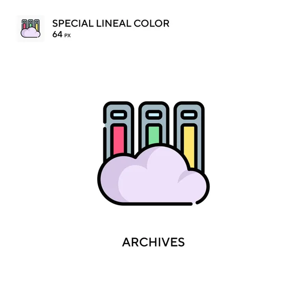 Archives Special Lineal Color Icon Illustration Symbol Design Template Web — Stock Vector