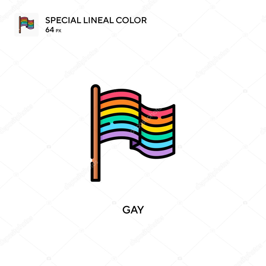 Gay Special lineal color icon. Illustration symbol design template for web mobile UI element. Perfect color modern pictogram on editable stroke.