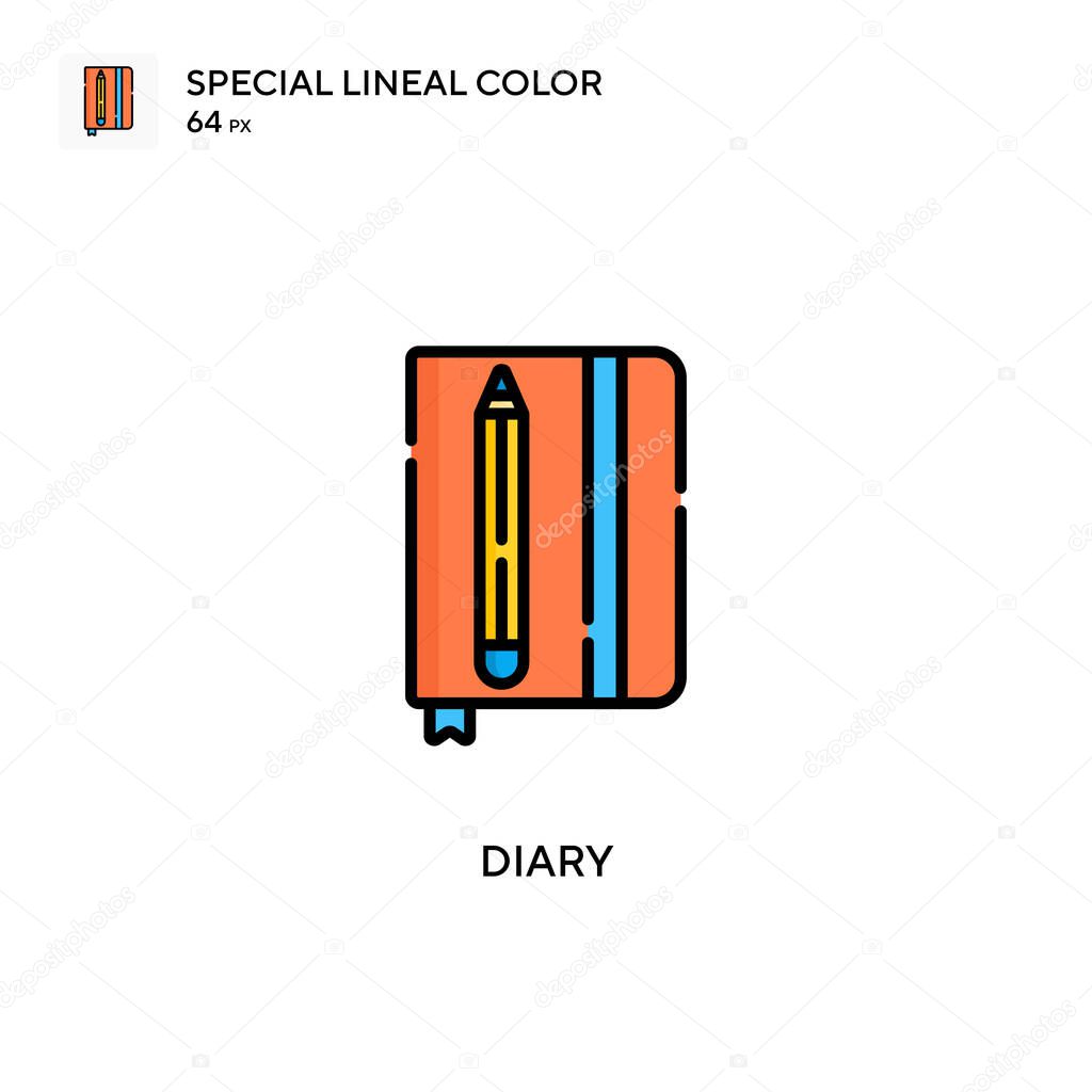 Diary Special lineal color icon. Illustration symbol design template for web mobile UI element. Perfect color modern pictogram on editable stroke.