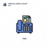 Fax Spezielles lineares Farbsymbol. Illustration Symbol-Design-Vorlage für Web-Mobile UI-Element. Perfekte Farbe modernes Piktogramm auf editierbarem Strich.