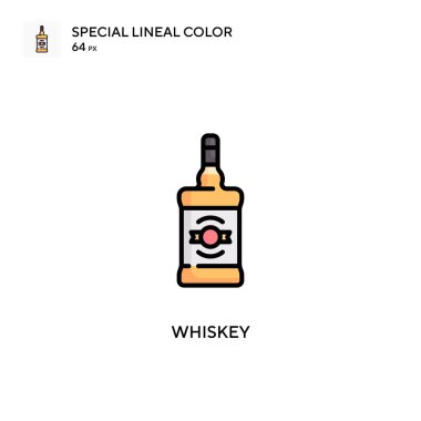 Whiskey Special Lineal renk ikonu. Web mobil UI ögesi için resimleme sembolü tasarım şablonu. Düzenlenebilir vuruş üzerine mükemmel renk modern pictogram.