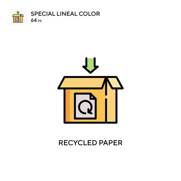 Papier Recyklingu Specjalna Ikona Koloru Liniowego Wzór Symbolu Ilustracji Dla — Wektor stockowy