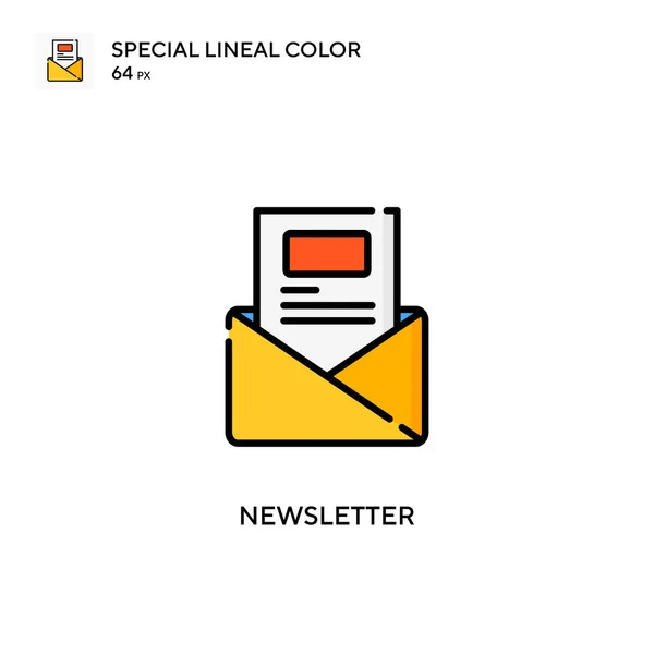 Ikon Warna Lineal Khusus Newsletter Templat Desain Simbol Ilustrasi Untuk - Stok Vektor