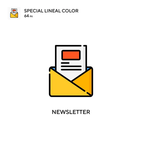 ニュースレター特殊線色のアイコン WebモバイルUi要素用のイラスト記号デザインテンプレート 編集可能なストローク上の完璧な色現代ピクトグラム — ストックベクタ