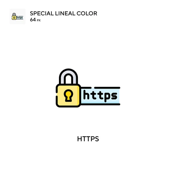 Https Spezielles Lineares Farbsymbol Illustration Symbol Design Vorlage Für Web — Stockvektor