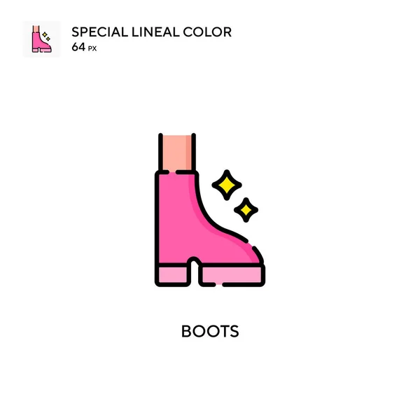 Botas Icono Especial Color Lineal Plantilla Diseño Símbolo Ilustración Para — Vector de stock