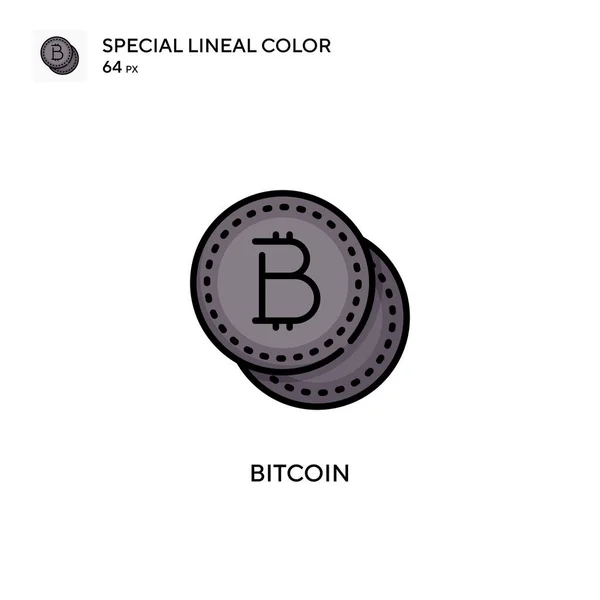 Bitcoin Spezielles Lineares Farbsymbol Illustration Symbol Design Vorlage Für Web — Stockvektor